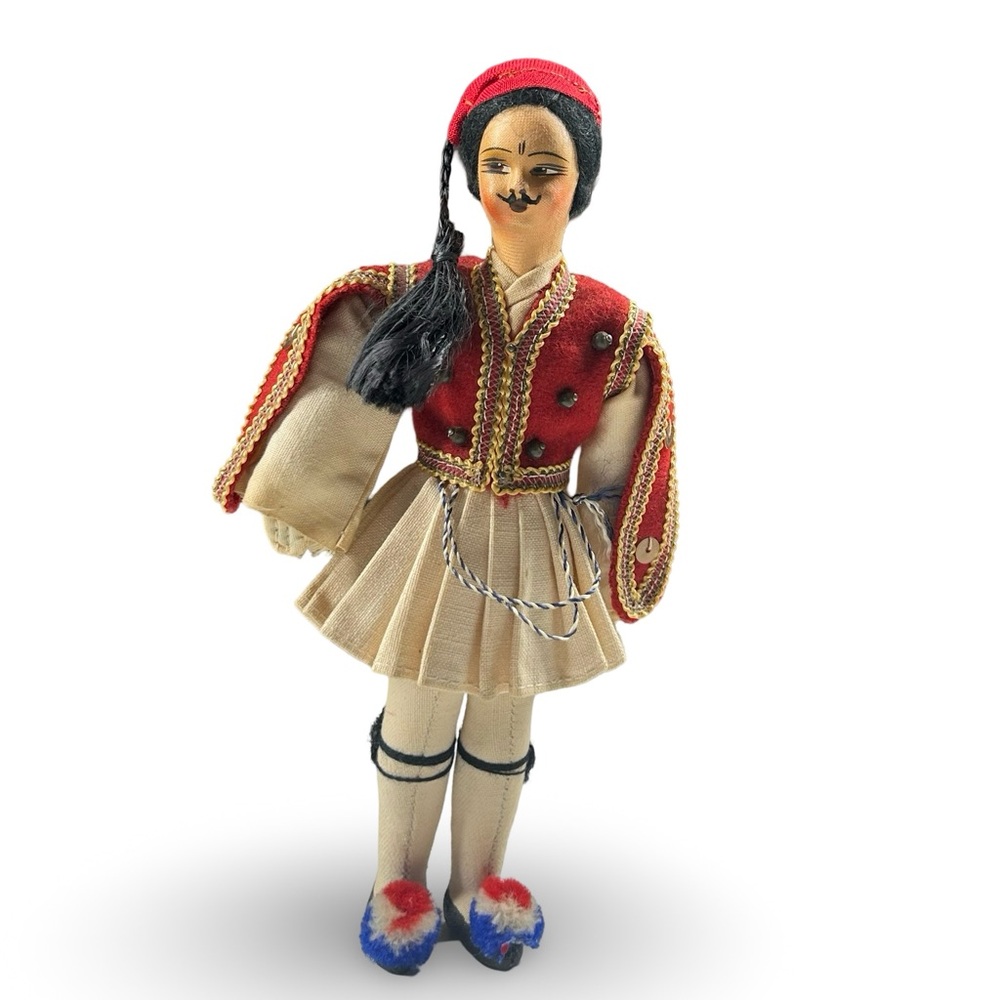 Greek Vintage Traditional Guard Folk Art Doll 50s‎ 60s Souvenir Collectible